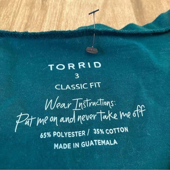 Torrid Classic Fit Aqua Blue Teal Tee Long Sleeve TShirt Womens Plus Size 3 - Picture 3 of 6